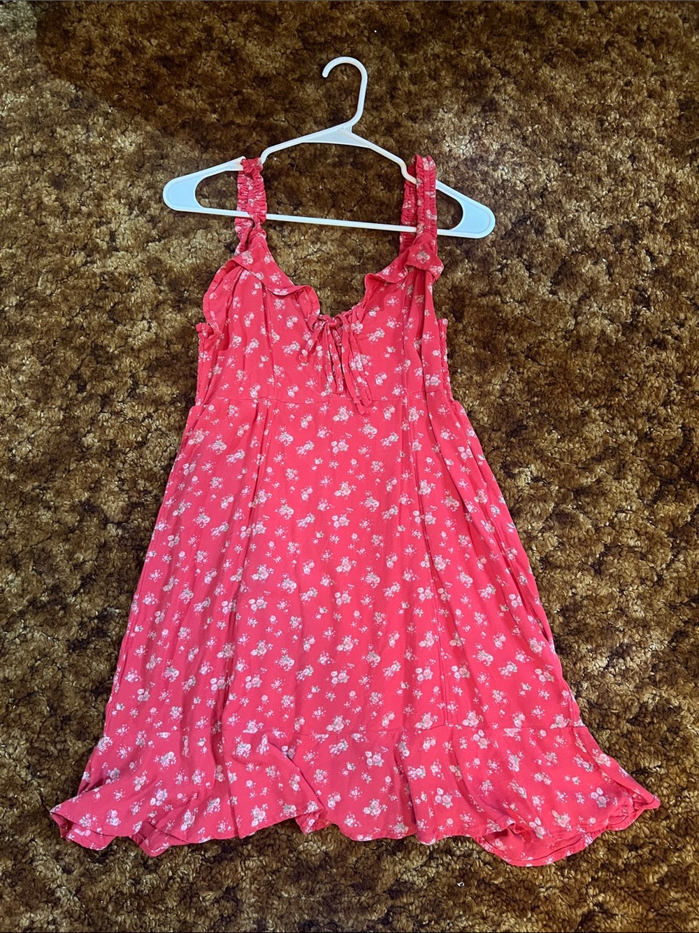 Women's red floral dress